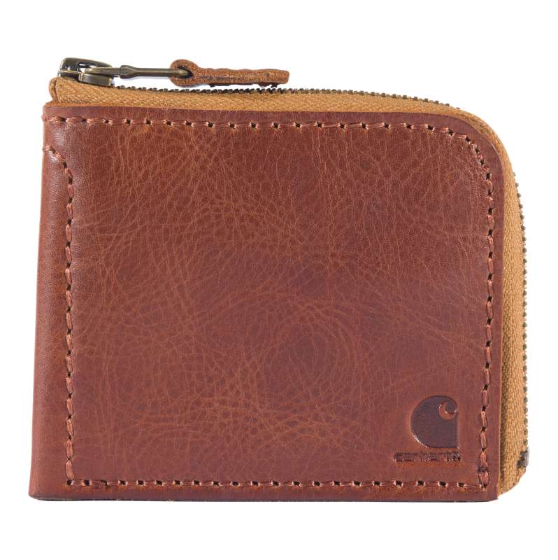 Carhartt  Dark Brown Patina Leather Zipper Wallet