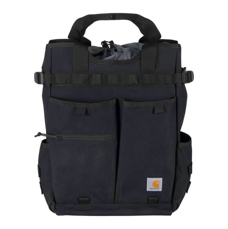 Carhartt  Black 28L Nylon Cinch-Top Convertible Tote Backpack