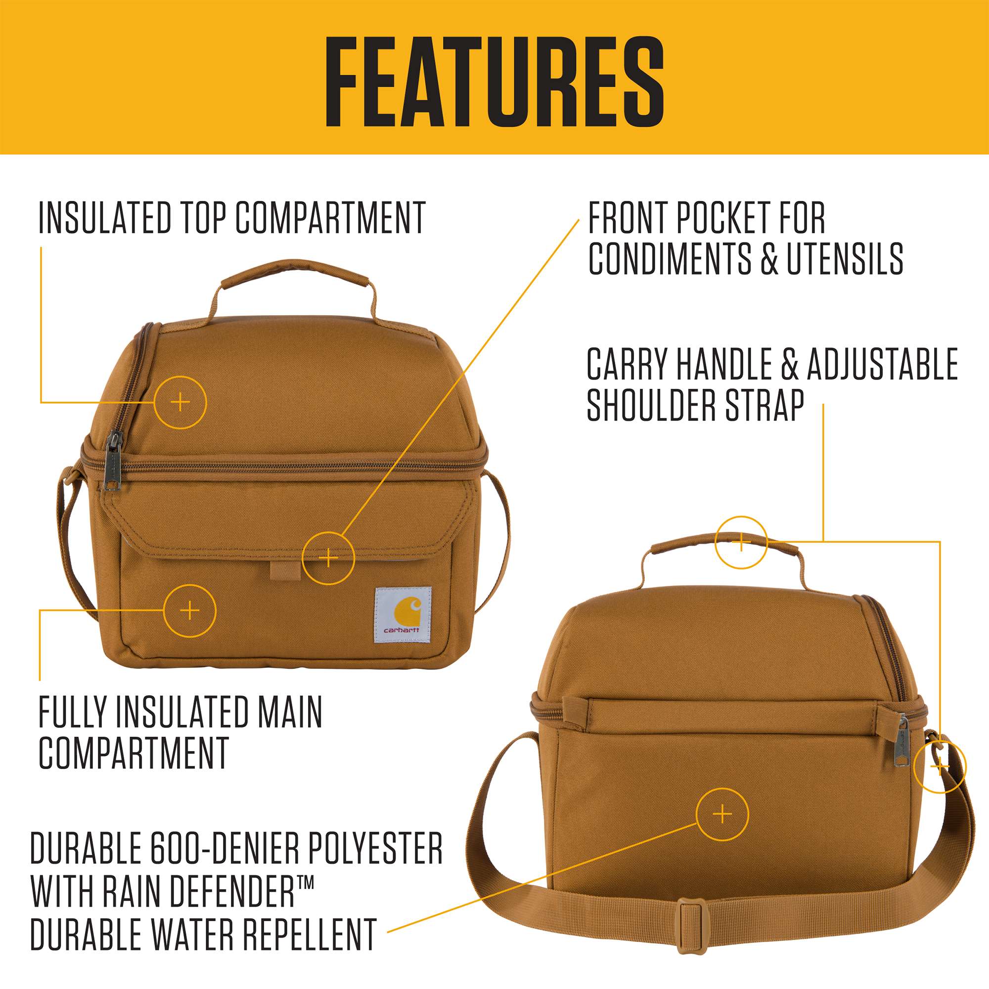 Additional thumbnail 3 of Insulated 12 Can Two Compartment Lunch Cooler
