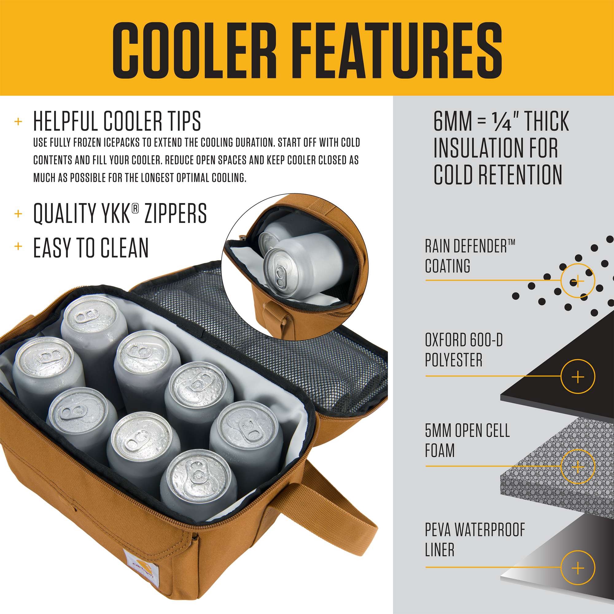 Additional thumbnail 4 of Insulated 12 Can Two Compartment Lunch Cooler