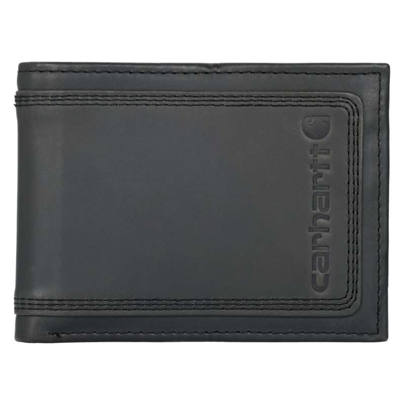 Carhartt  Black Leather Triple-Stitched Passcase
