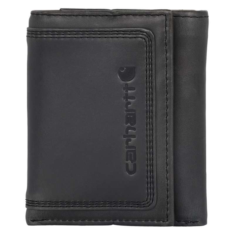Carhartt  Black Leather Triple-Stitched Trifold Wallet