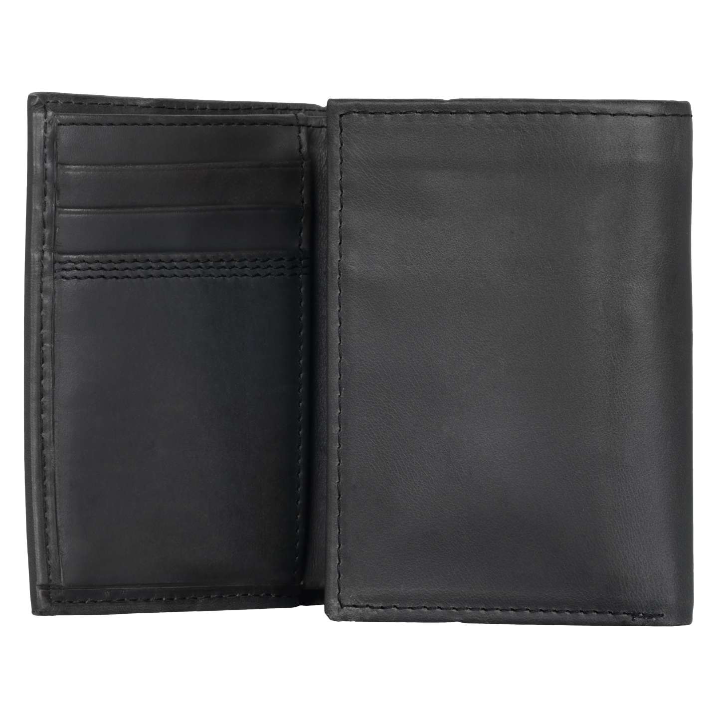 Мужской кошелёк Carhartt Leather Triple-Stitched Trifold Wallet, цвет: Чёрный — фото 4