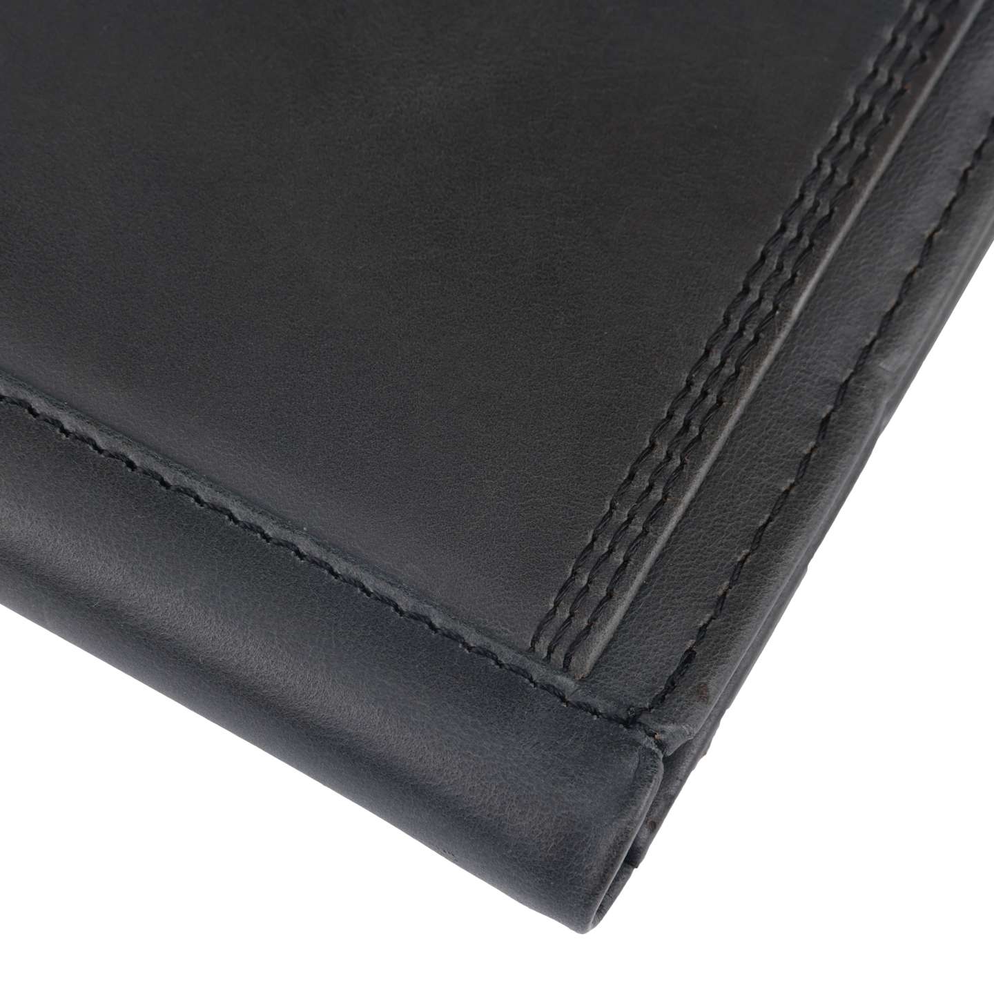 Мужской кошелёк Carhartt Leather Triple-Stitched Trifold Wallet, цвет: Чёрный — фото 7