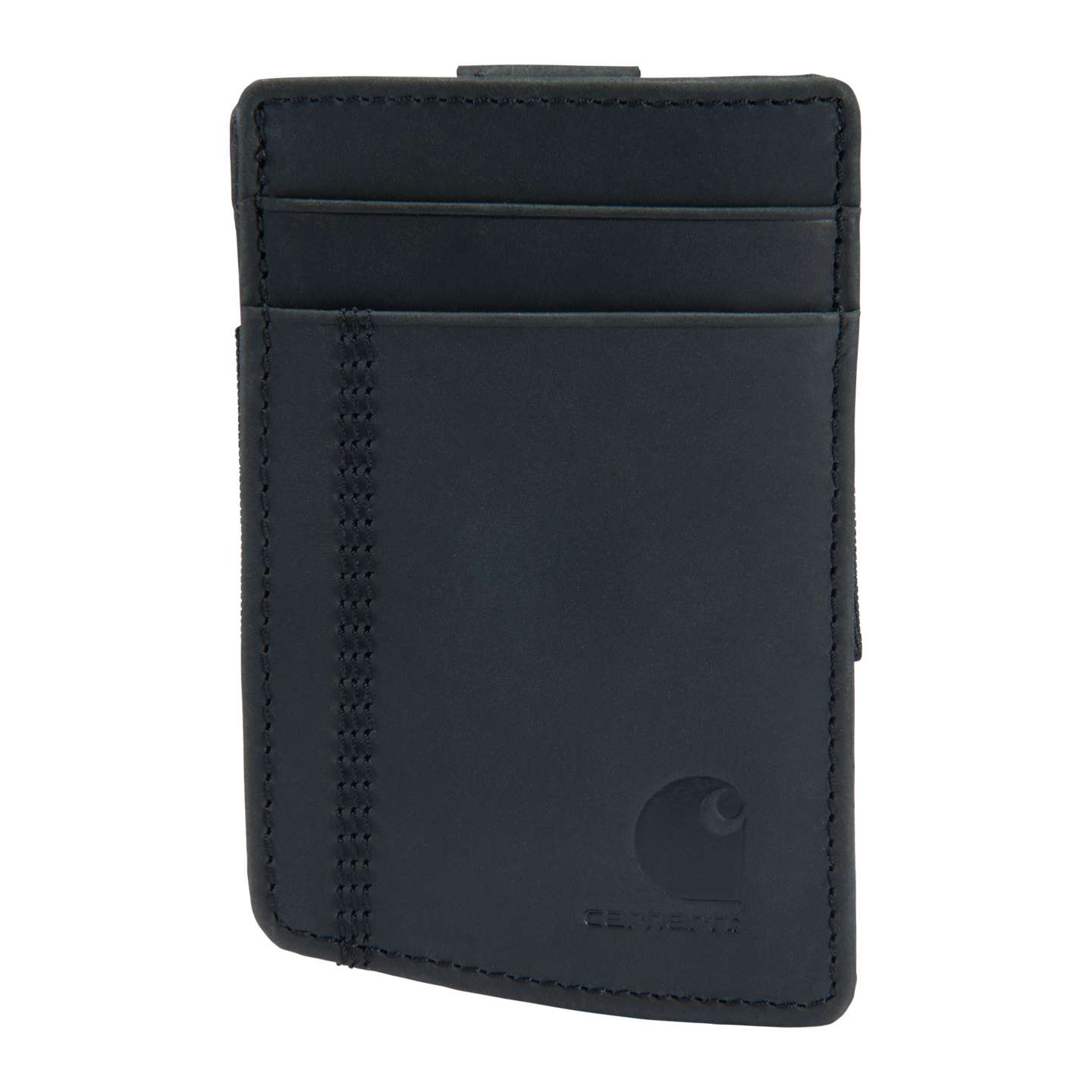 Мужской кошелёк Carhartt Saddle Leather Front Pocket Wallet, цвет: Чёрный — фото 1