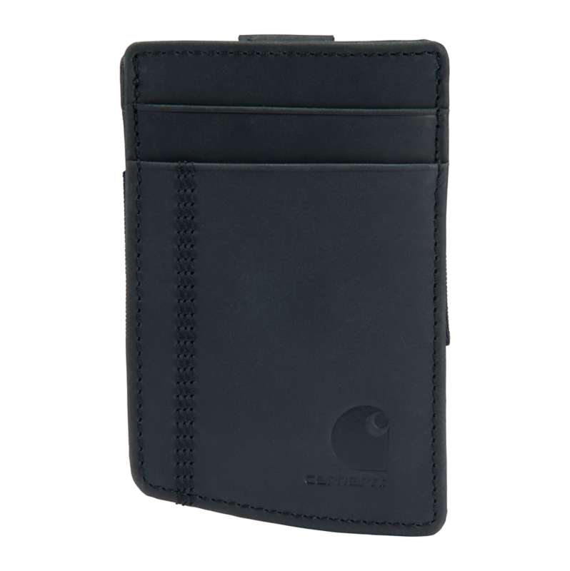 Carhartt  Black Saddle Leather Front Pocket Wallet