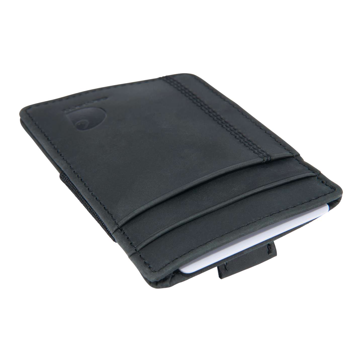 Мужской кошелёк Carhartt Saddle Leather Front Pocket Wallet, цвет: Чёрный — фото 4