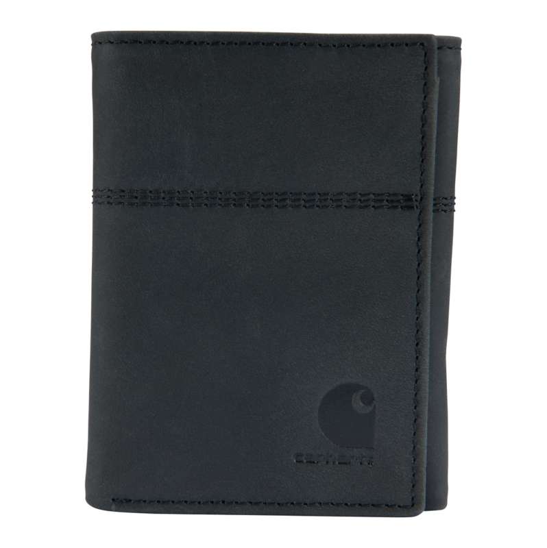 Carhartt  Black Saddle Leather Trifold Wallet