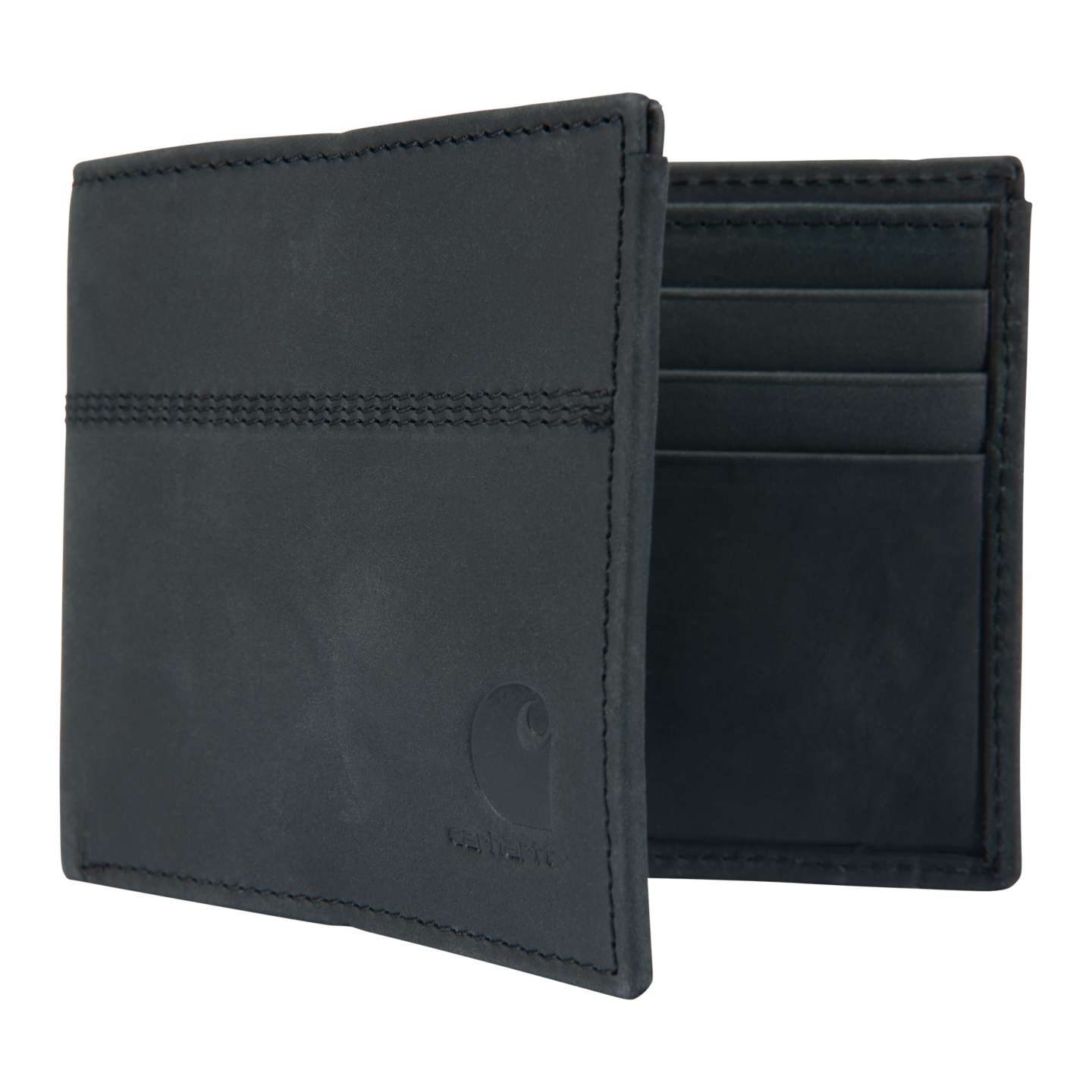 Мужской кошелёк Carhartt Saddle Leather Bifold Wallet, цвет: Чёрный — фото 3