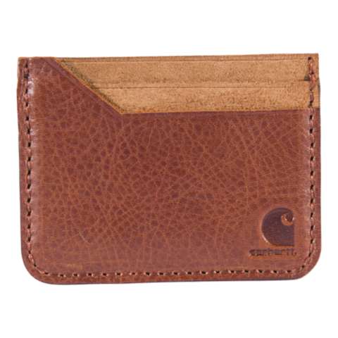 Мужской кошелёк Carhartt Patina Leather Front Pocket Wallet, цвет: Тёмный коричневый