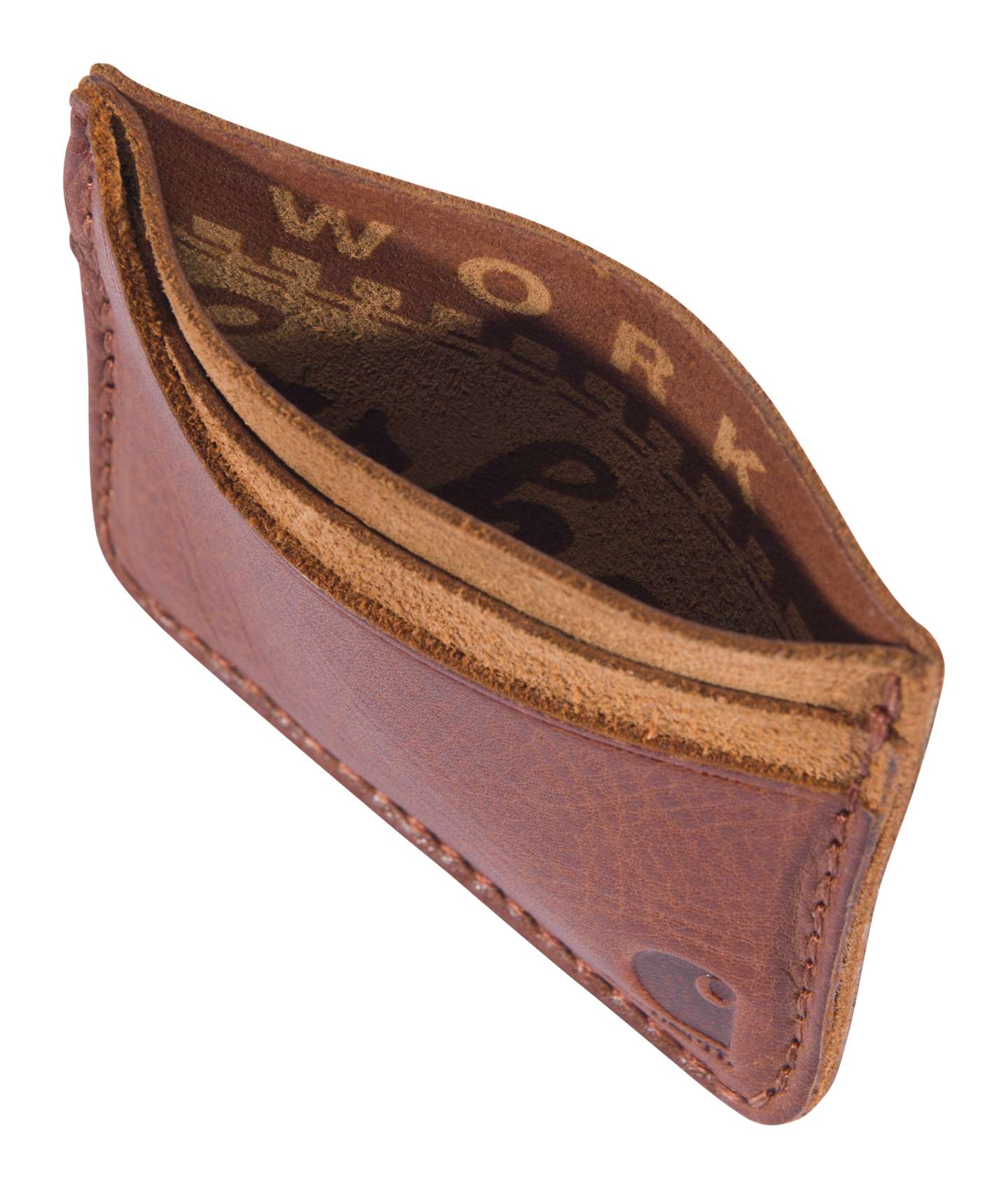 Мужской кошелёк Carhartt Patina Leather Front Pocket Wallet, цвет: Тёмный коричневый — фото 5