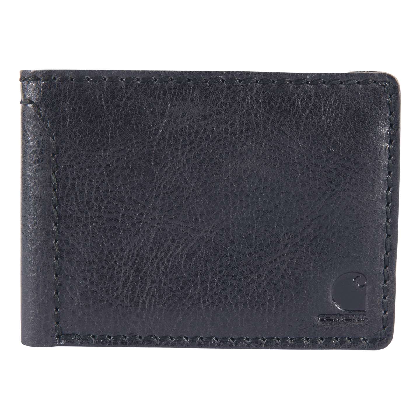 Мужской кошелёк Carhartt Patina Leather Bifold Wallet, цвет: Чёрный — фото 1