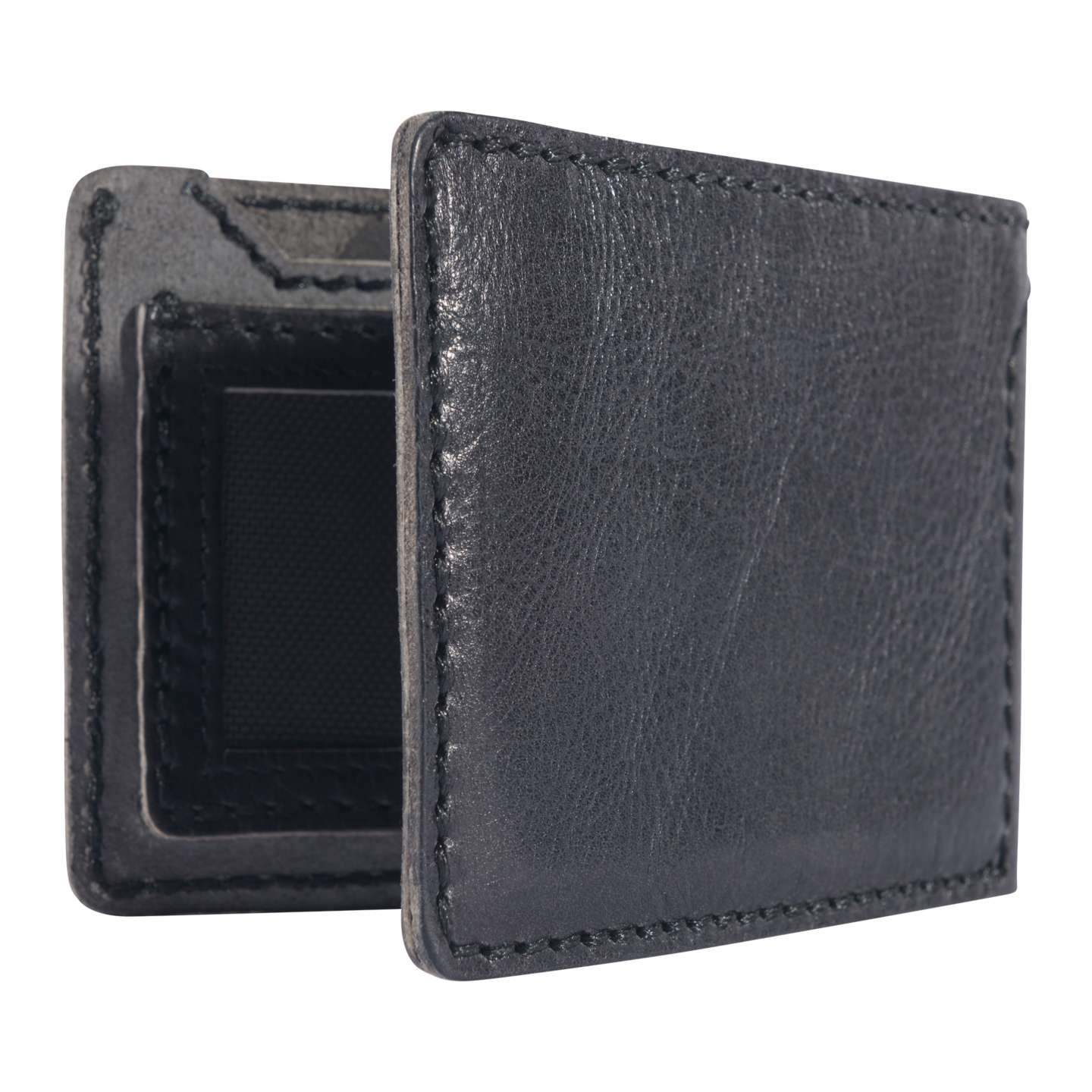 Мужской кошелёк Carhartt Patina Leather Bifold Wallet, цвет: Чёрный — фото 4