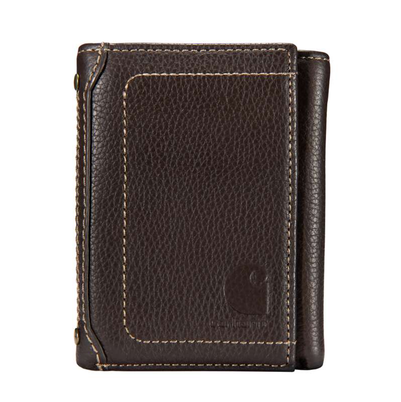 Carhartt  Dark Brown Pebble Leather Trifold Wallet