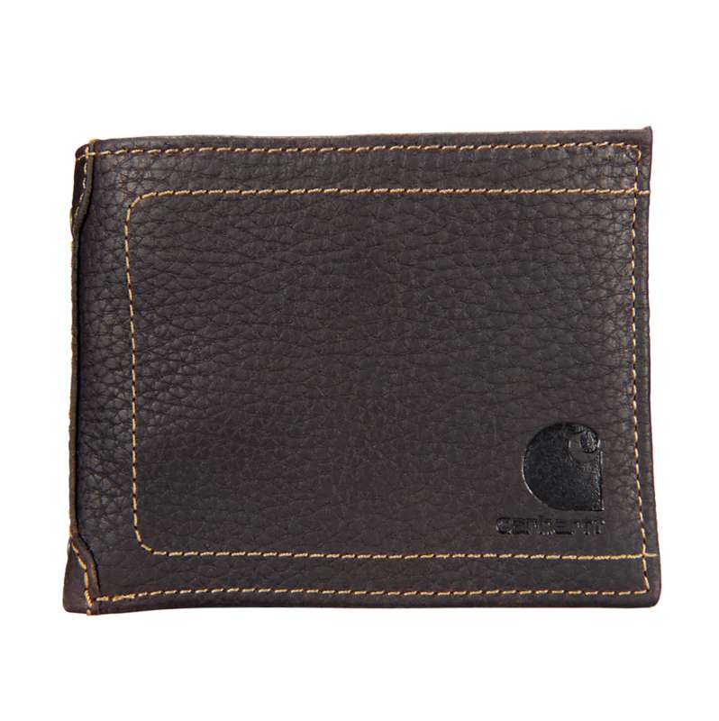 Carhartt  Dark Brown Pebble Leather Passcase Wallet