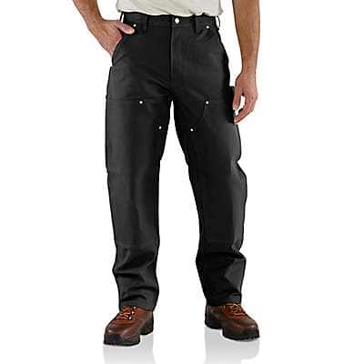 Carhartt Men's Black Loose Fit Firm Duck Double-Front Utility Work Pant