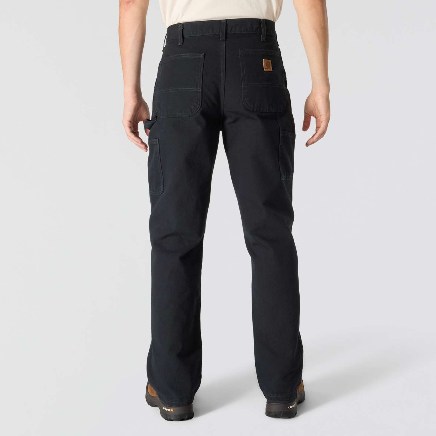 Мужские брюки Carhartt Loose Straight Washed Duck Dungaree, цвет: Чёрный — фото 2