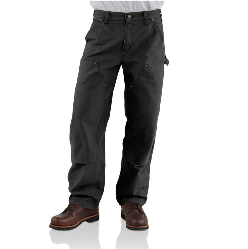 Carhartt  Black Men's Utility Double-Front Work Pant - Loose Fit - Washed Duck