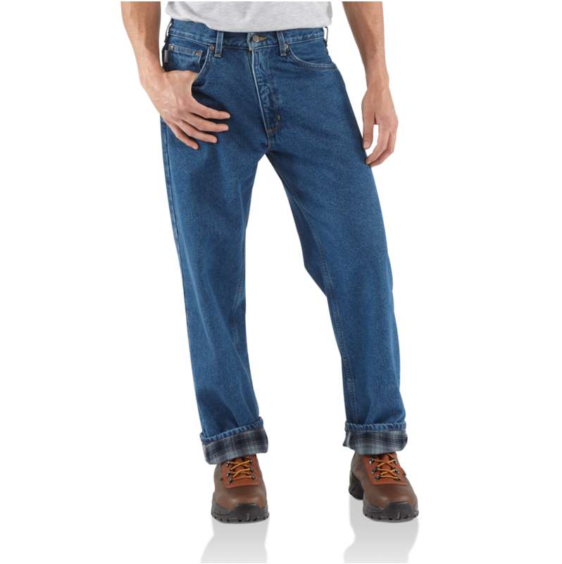 Carhartt  Darkstone Relaxed Fit Heavyweight Flannel-Lined 5-Pocket Jean