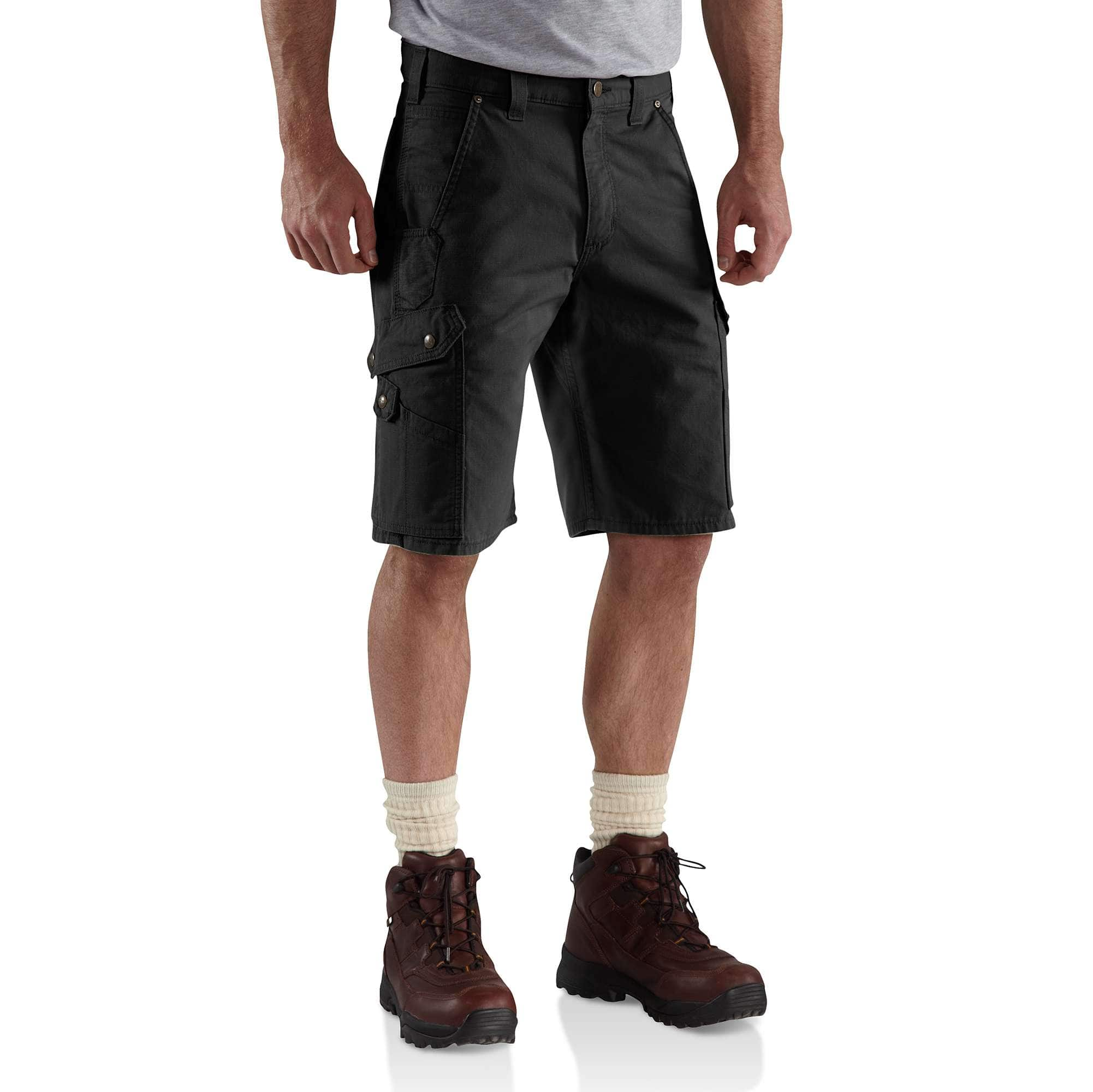 black work cargo shorts