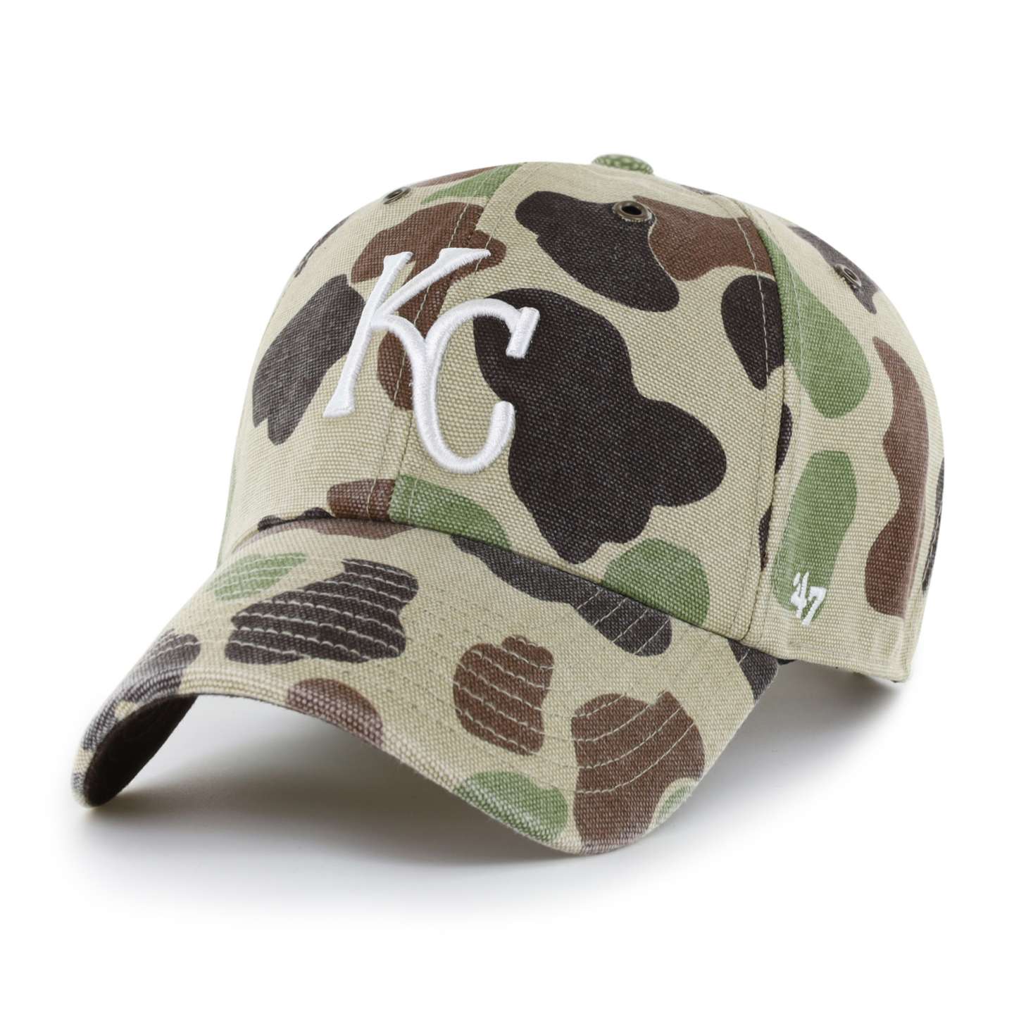 Мужская бейсболка '47 Kansas City Royals Camo Clean Up для Carhartt, цвет: Камуфляжный — фото 1