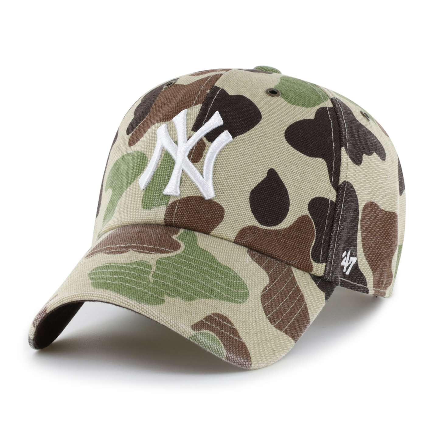 Мужская бейсболка '47 New York Yankees Camo Clean Up для Carhartt, цвет: Камуфляжный — фото 1
