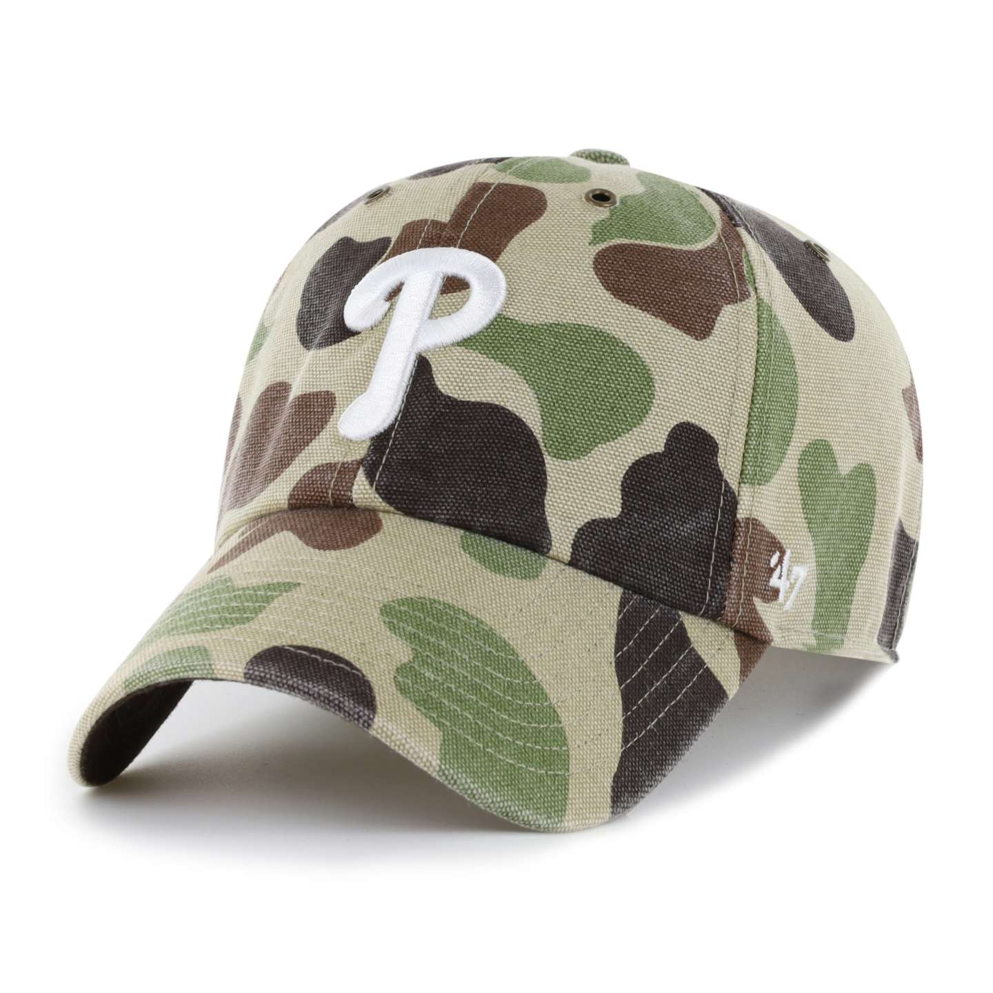 Мужская бейсболка '47 Philadelphia Phillies Camo Clean Up для Carhartt, цвет: Камуфляжный — фото 1