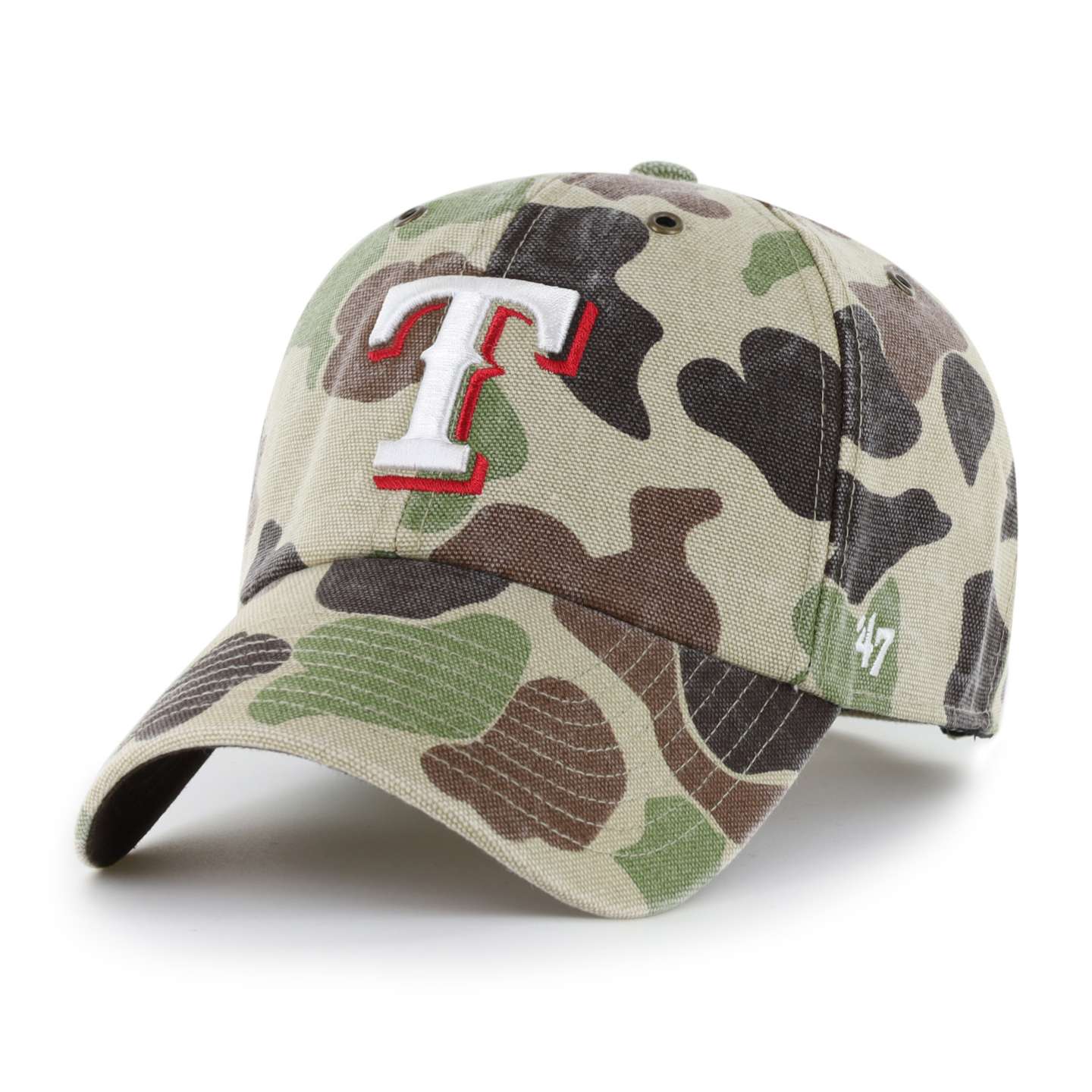 Мужская бейсболка '47 Texas Rangers Camo Clean Up для Carhartt, цвет: Камуфляжный — фото 1