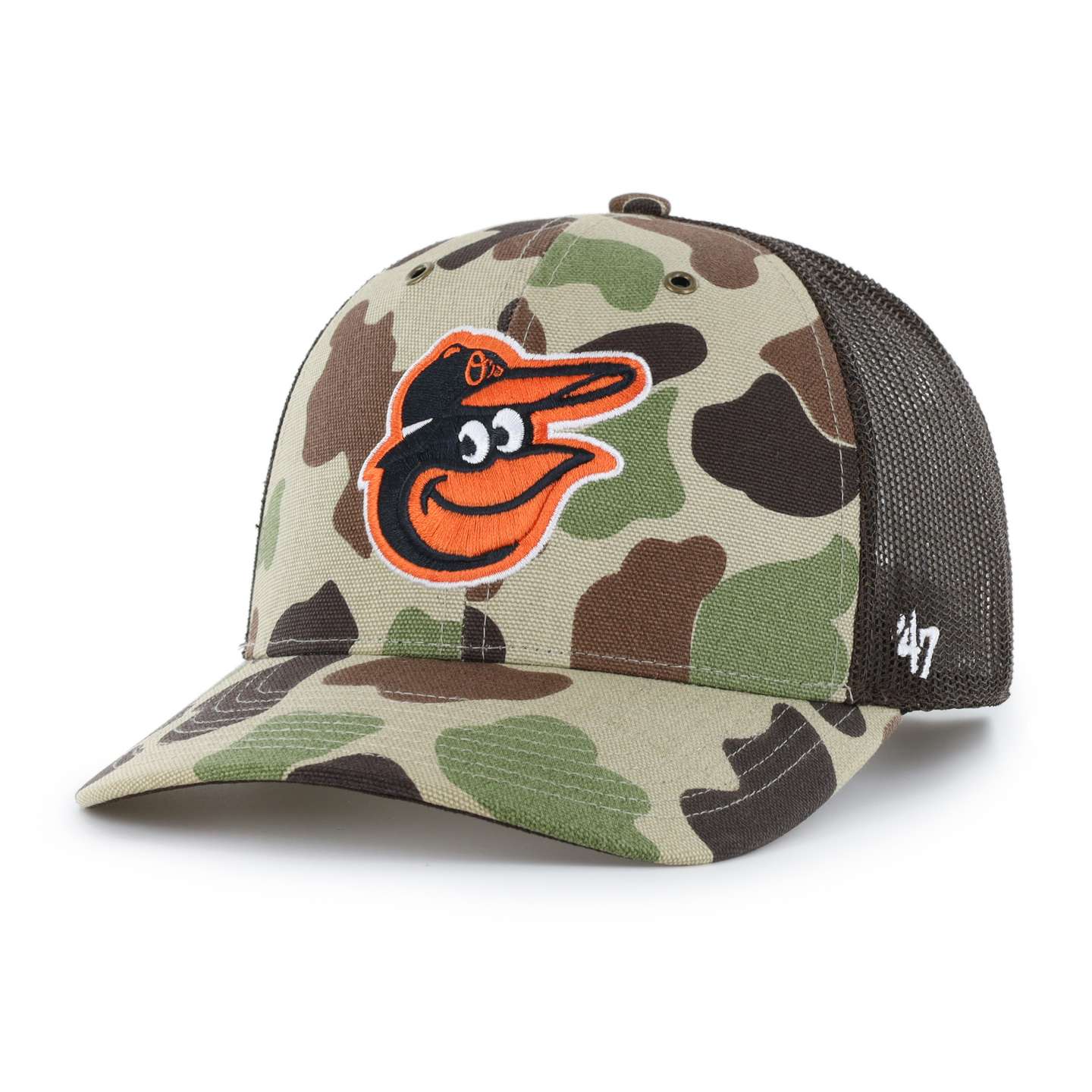 Кепка-тракер '47 Baltimore Orioles Camo Trucker для Carhartt, цвет: Камуфляжный — фото 1