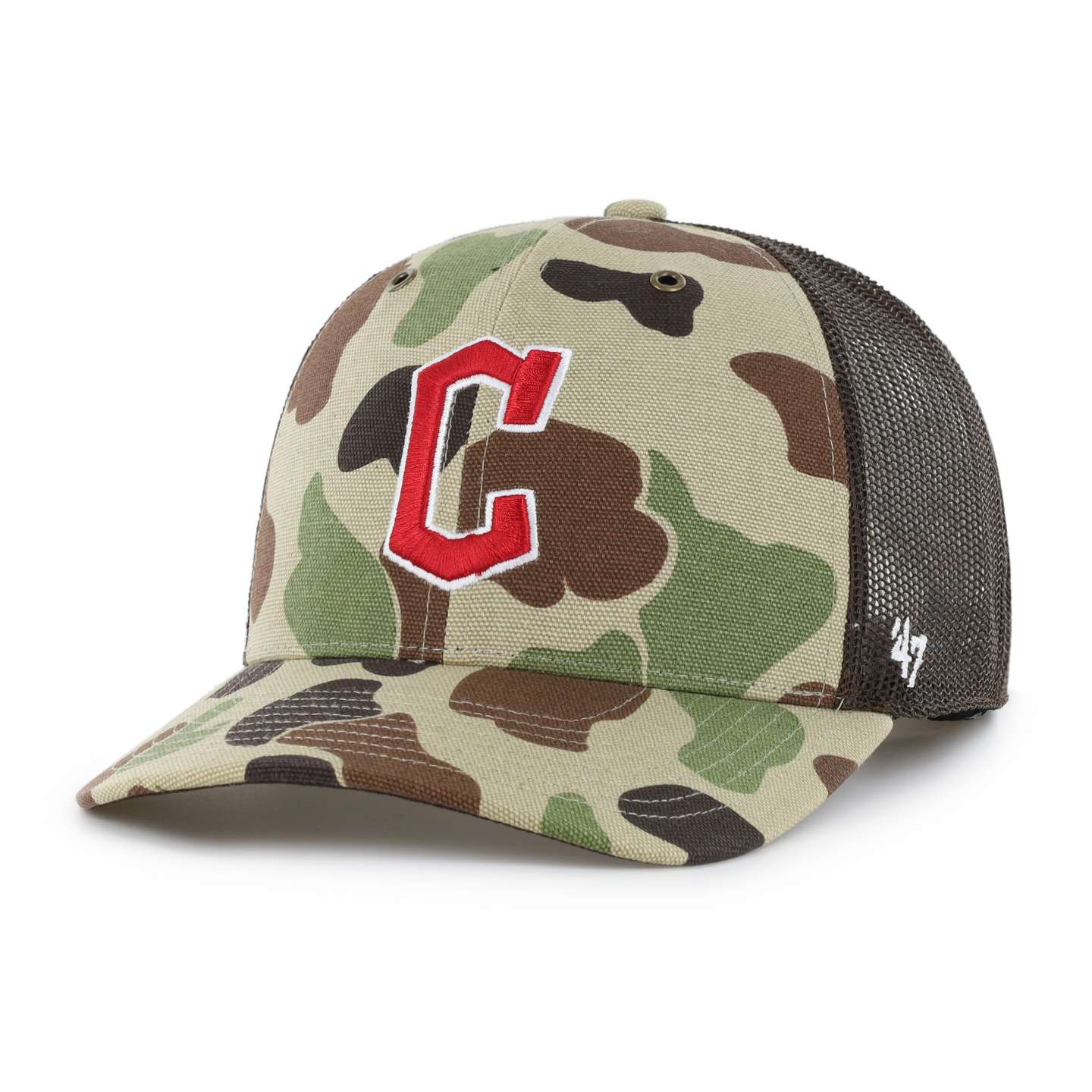 Кепка-тракер '47 Cleveland Guardians Camo Trucker для Carhartt, цвет: Камуфляжный — фото 1