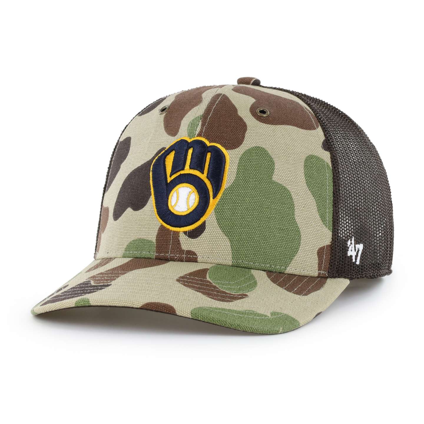 Мужская кепка-тракер '47 Milwaukee Brewers Camo Trucker для Carhartt, цвет: Камуфляжный — фото 1