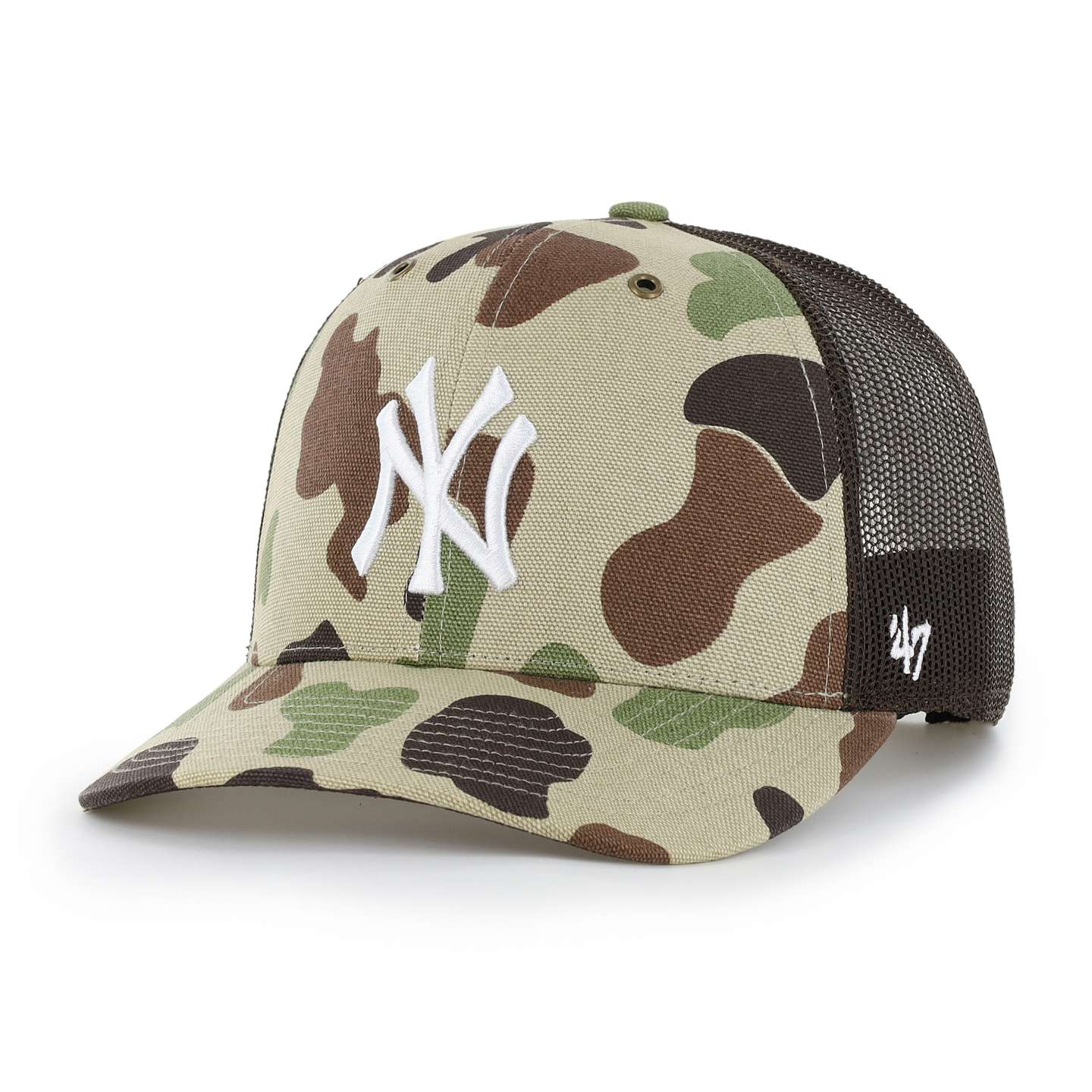 Мужская кепка-тракер '47 New York Yankees Camo Trucker для Carhartt, цвет: Камуфляжный — фото 1