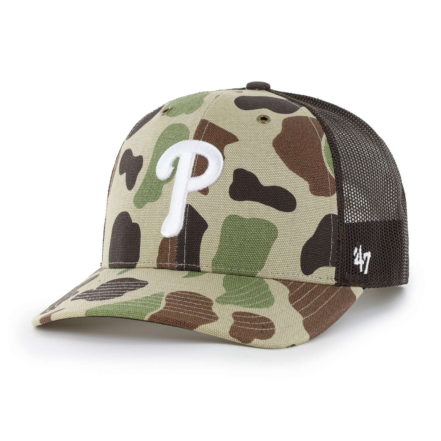 Мужская кепка-тракер '47 Philadelphia Phillies Camo Trucker для Carhartt, цвет: Камуфляжный — фото 1