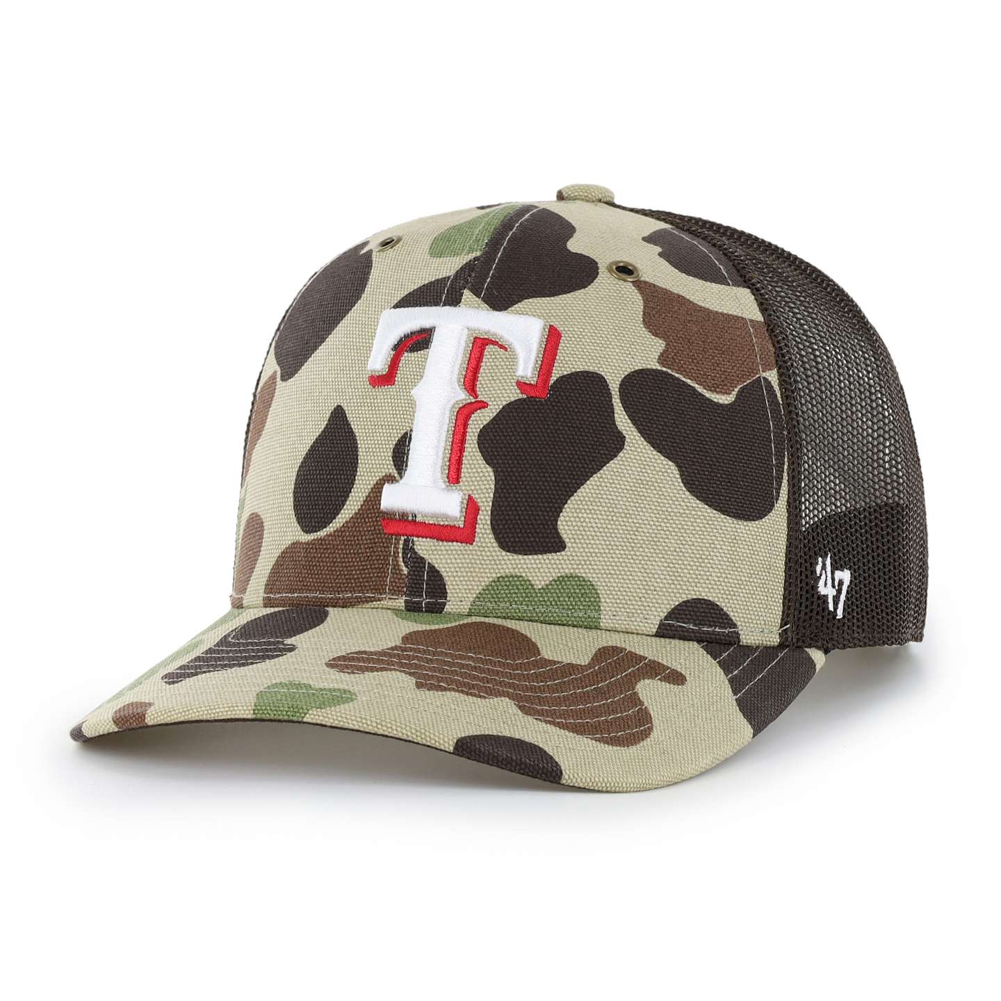 Мужская кепка-тракер '47 Texas Rangers Camo Trucker для Carhartt, цвет: Камуфляжный — фото 1
