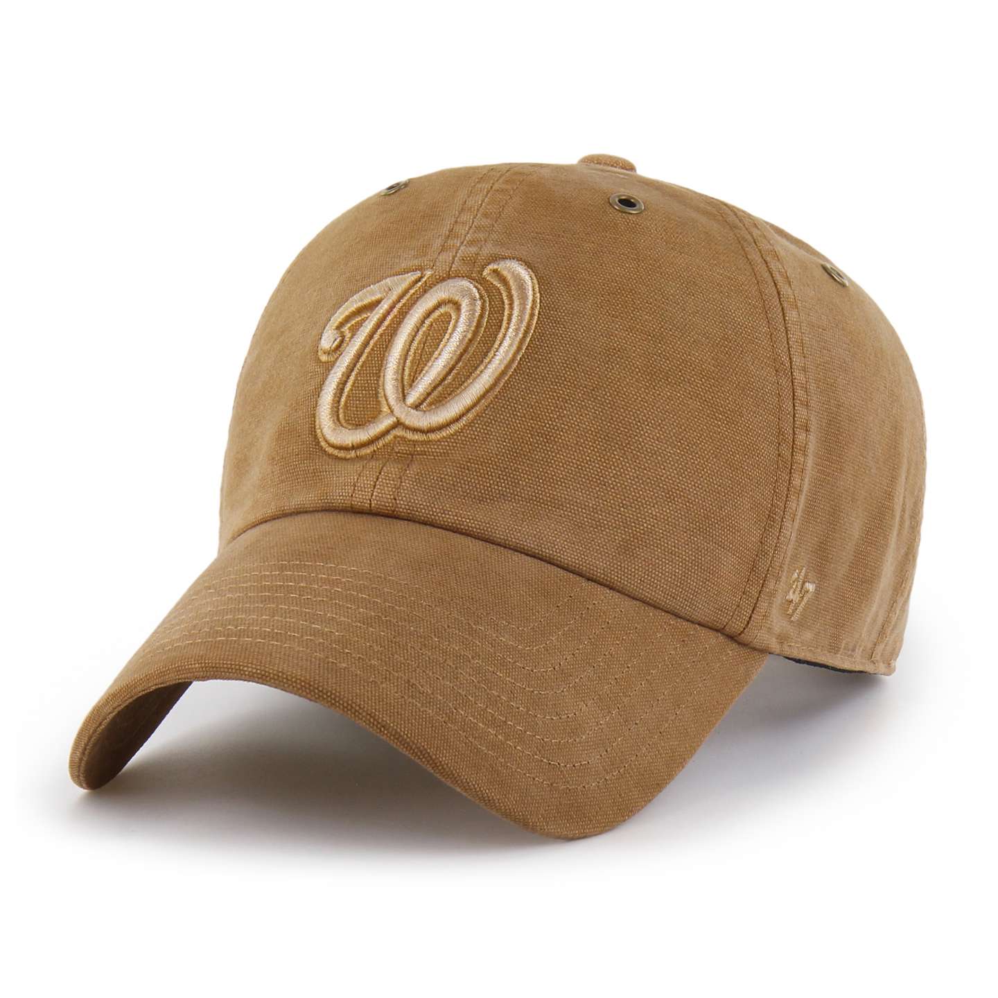 Бейсболка Carhartt Washington Nationals '47 Clean Up, окрашенная, цвет: Коричневый — фото 1