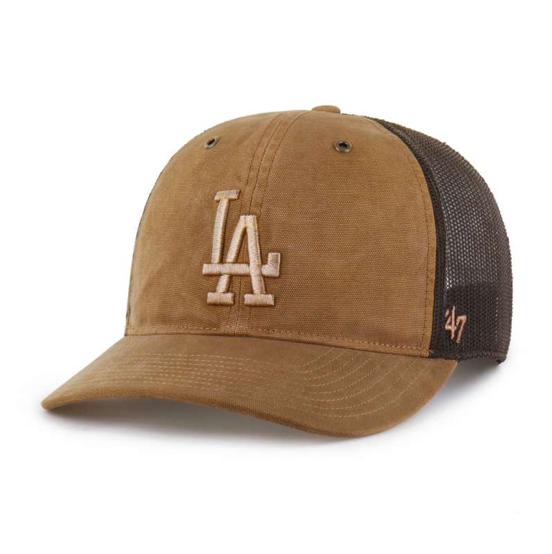 Carhartt  Worn Brown Los Angeles Dodgers '47 Dyed Trucker Relaxed Fit