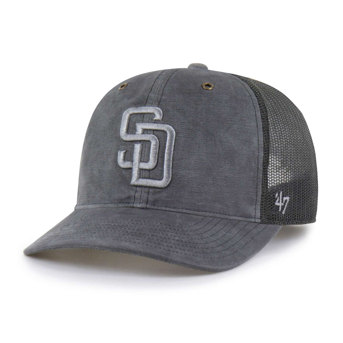 Кепка-тракер Carhartt San Diego Padres '47 Trucker, окрашенная, свободного кроя, цвет: Теневой — фото 1