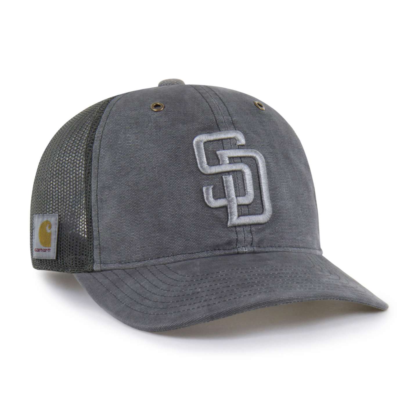 Кепка-тракер Carhartt San Diego Padres '47 Trucker, окрашенная, свободного кроя, цвет: Теневой — фото 4