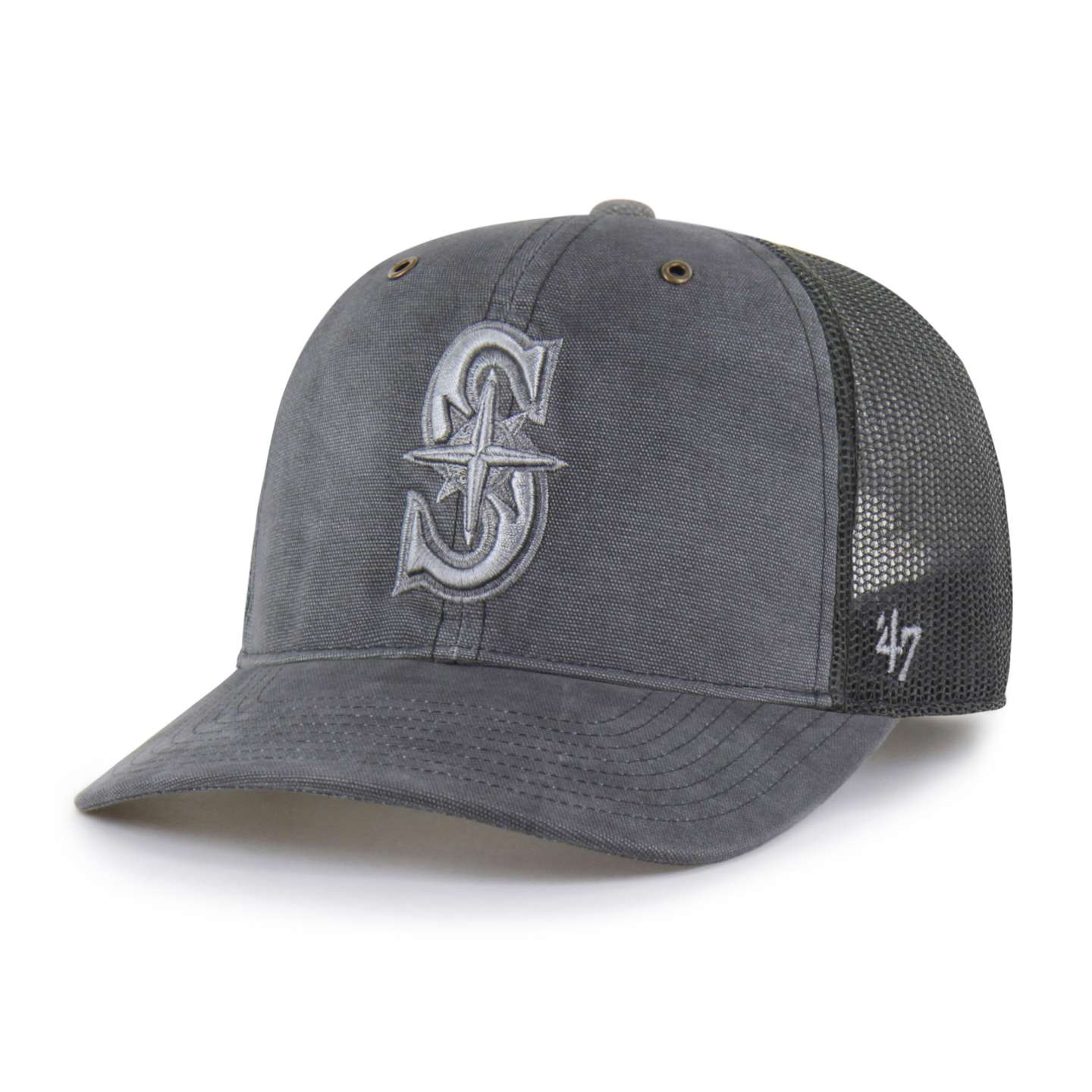 Кепка-тракер Carhartt Seattle Mariners '47 Trucker, окрашенная, свободного кроя, цвет: Теневой — фото 1