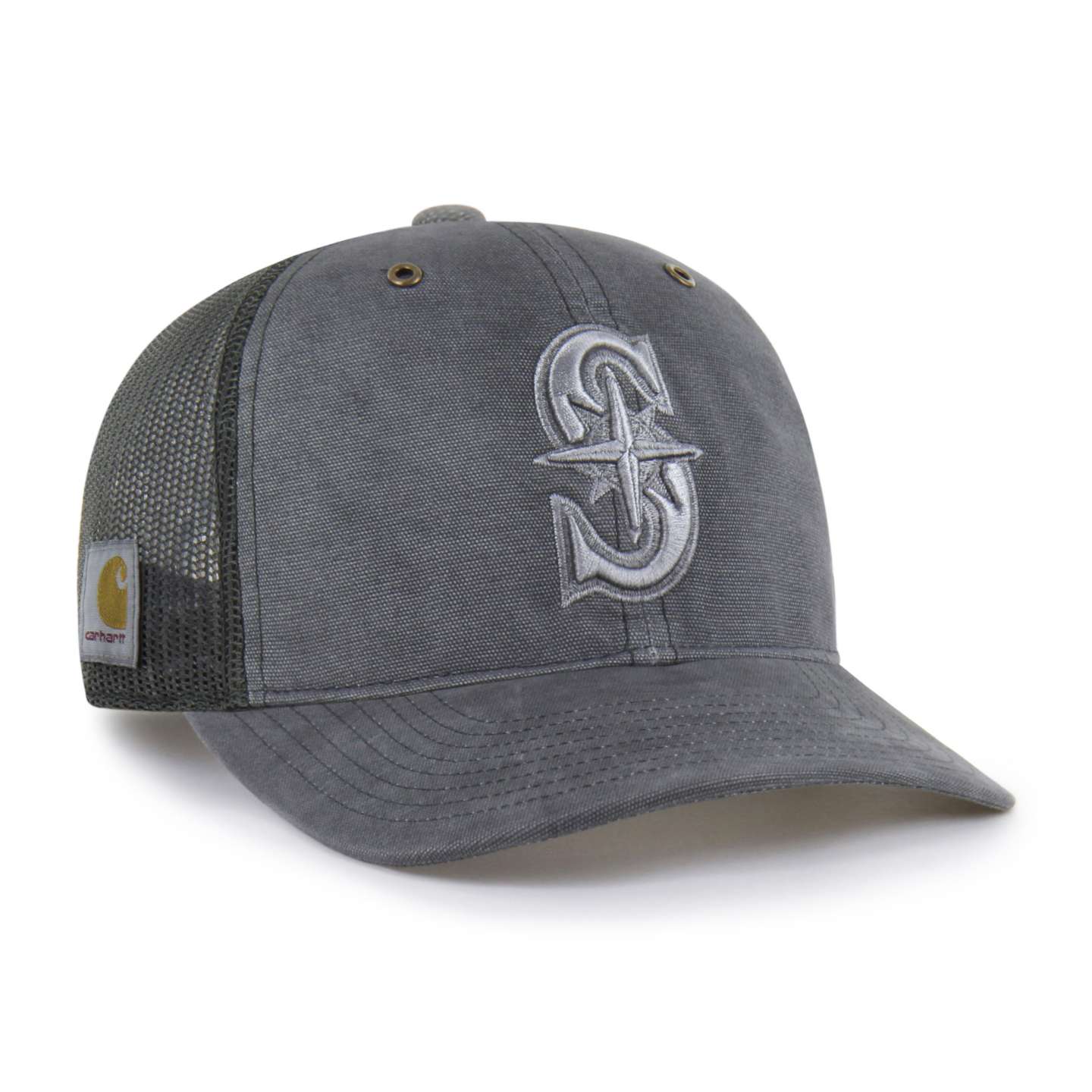Кепка-тракер Carhartt Seattle Mariners '47 Trucker, окрашенная, свободного кроя, цвет: Теневой — фото 4