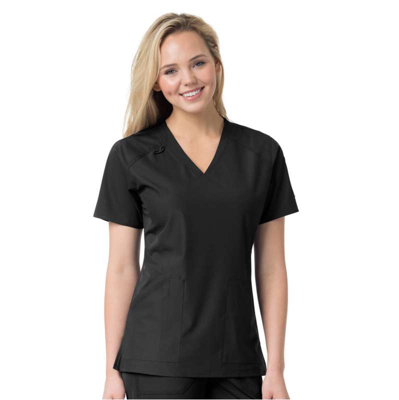 Carhartt  Black Women's Force Liberty Twill V-Neck Scrub Top