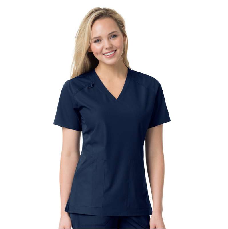 Carhartt  Navy Women's Force Liberty Twill V-Neck Scrub Top