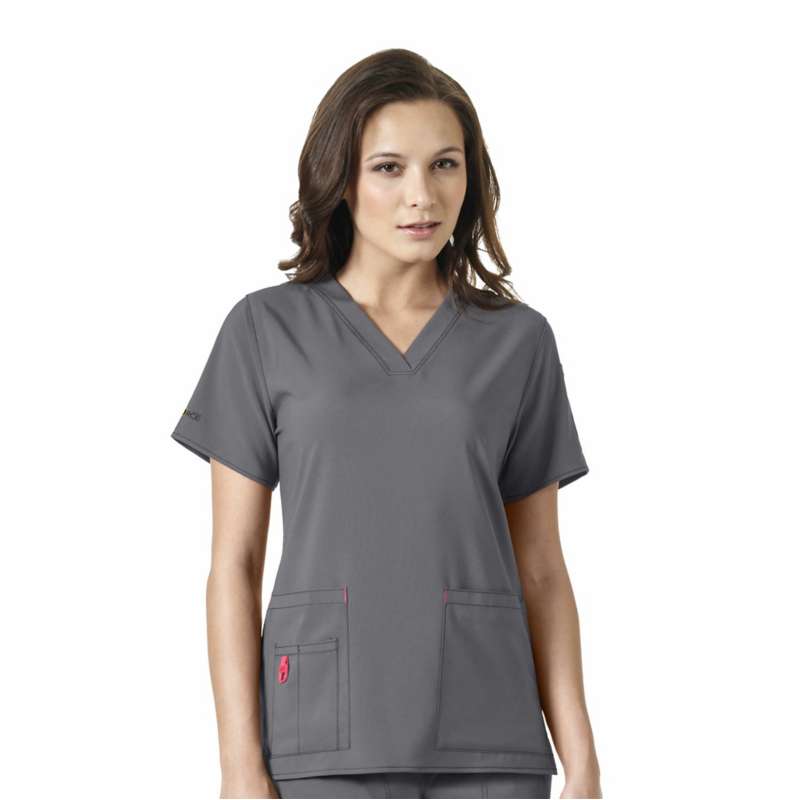 Carhartt  Pewter Women's Force Cross-Flex V-Neck Scrub Top