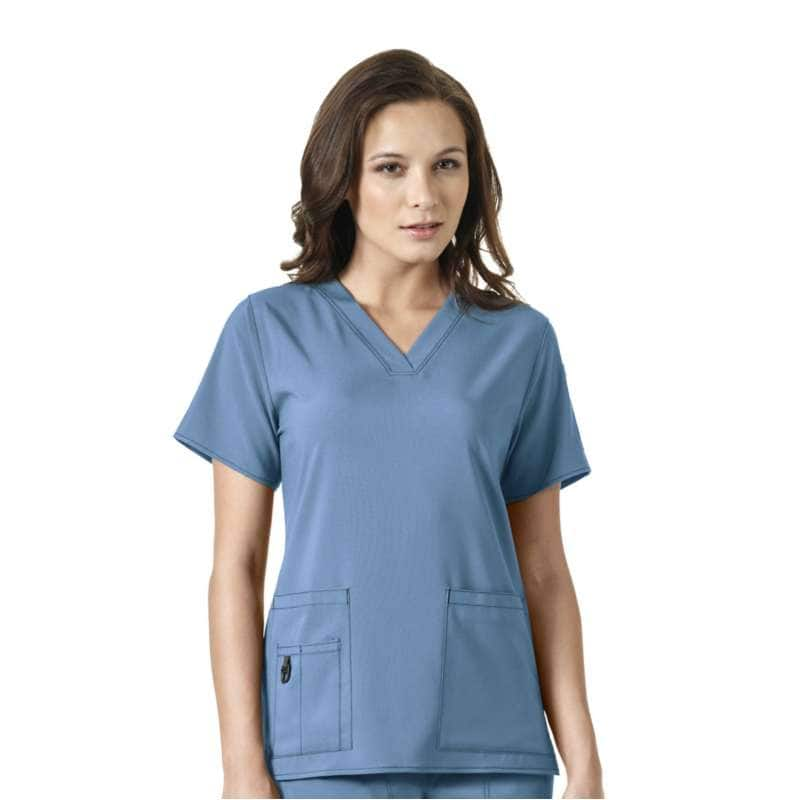 Carhartt  Azure Blue Women's Force Cross-Flex V-Neck Scrub Top