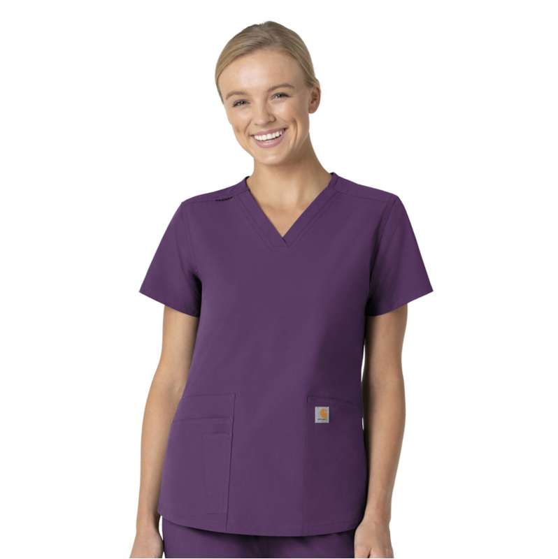 Carhartt  Purple Women's Force Essentials V-Neck Scrub Top