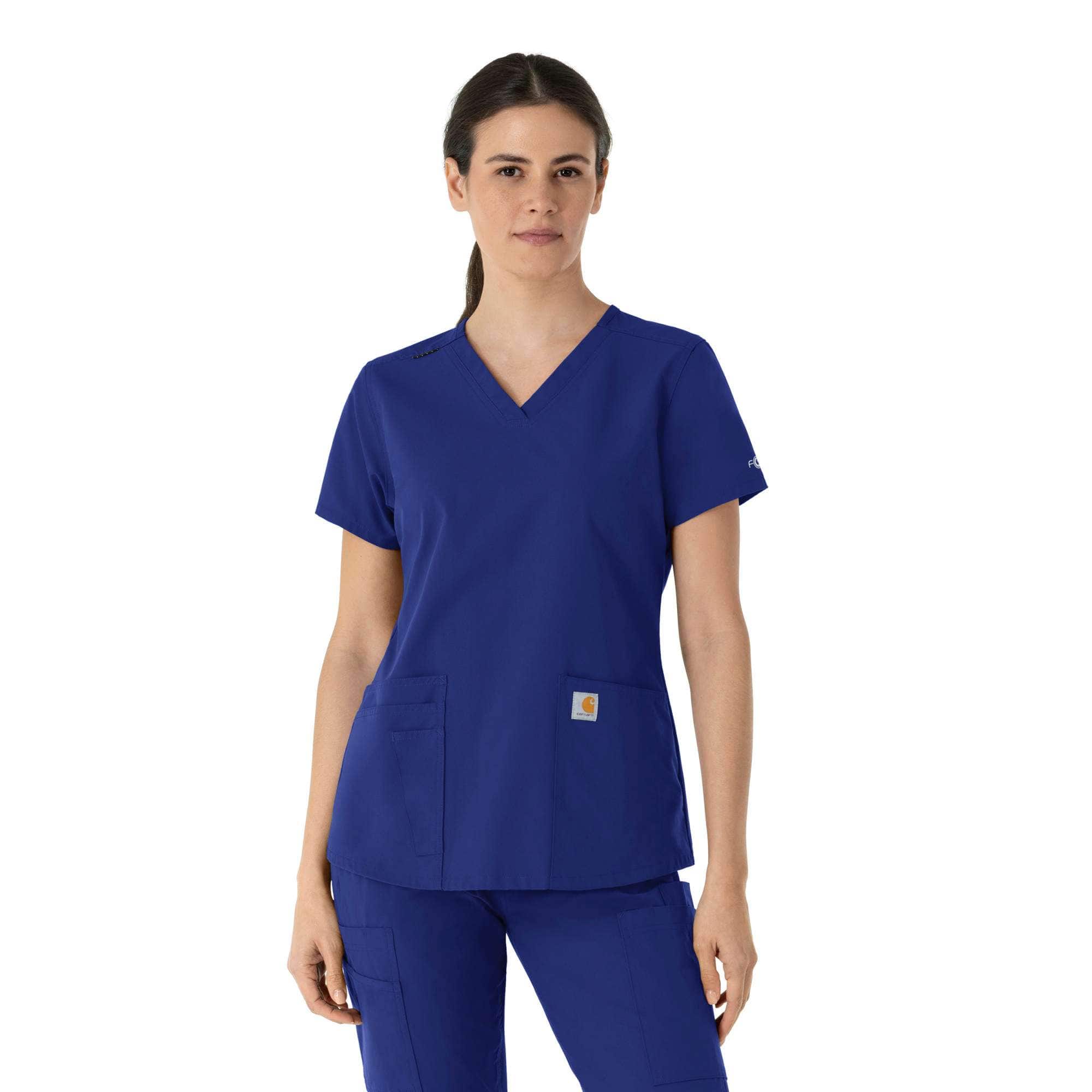 Carhartt Women's Force Essentials V-Neck Scrub Top | Deep Ocean | 4XL