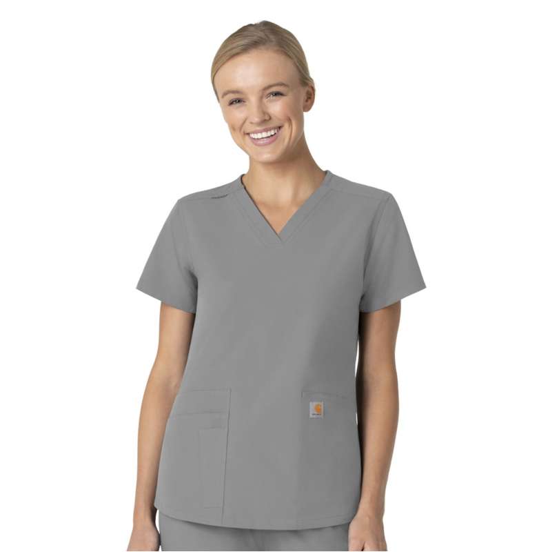 Carhartt  Light Grey Women's Force Essentials V-Neck Scrub Top
