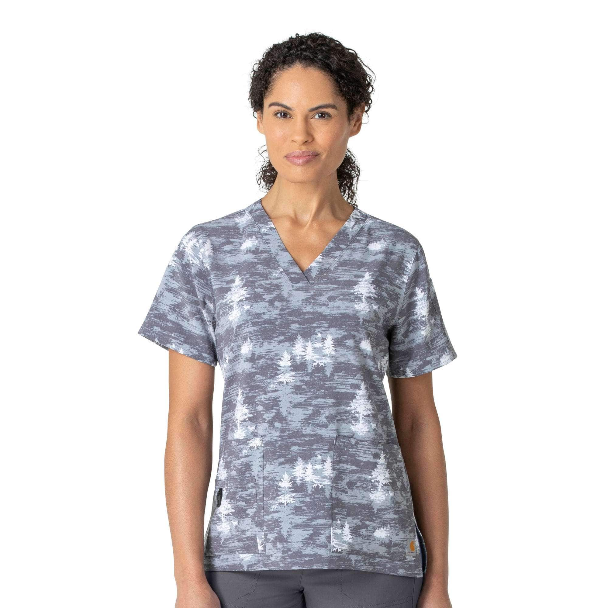  Carhartt Force Cross-Flex Women's V-Neck Tech Top — Azalea, X  Small: Clothing, Shoes & Jewelry