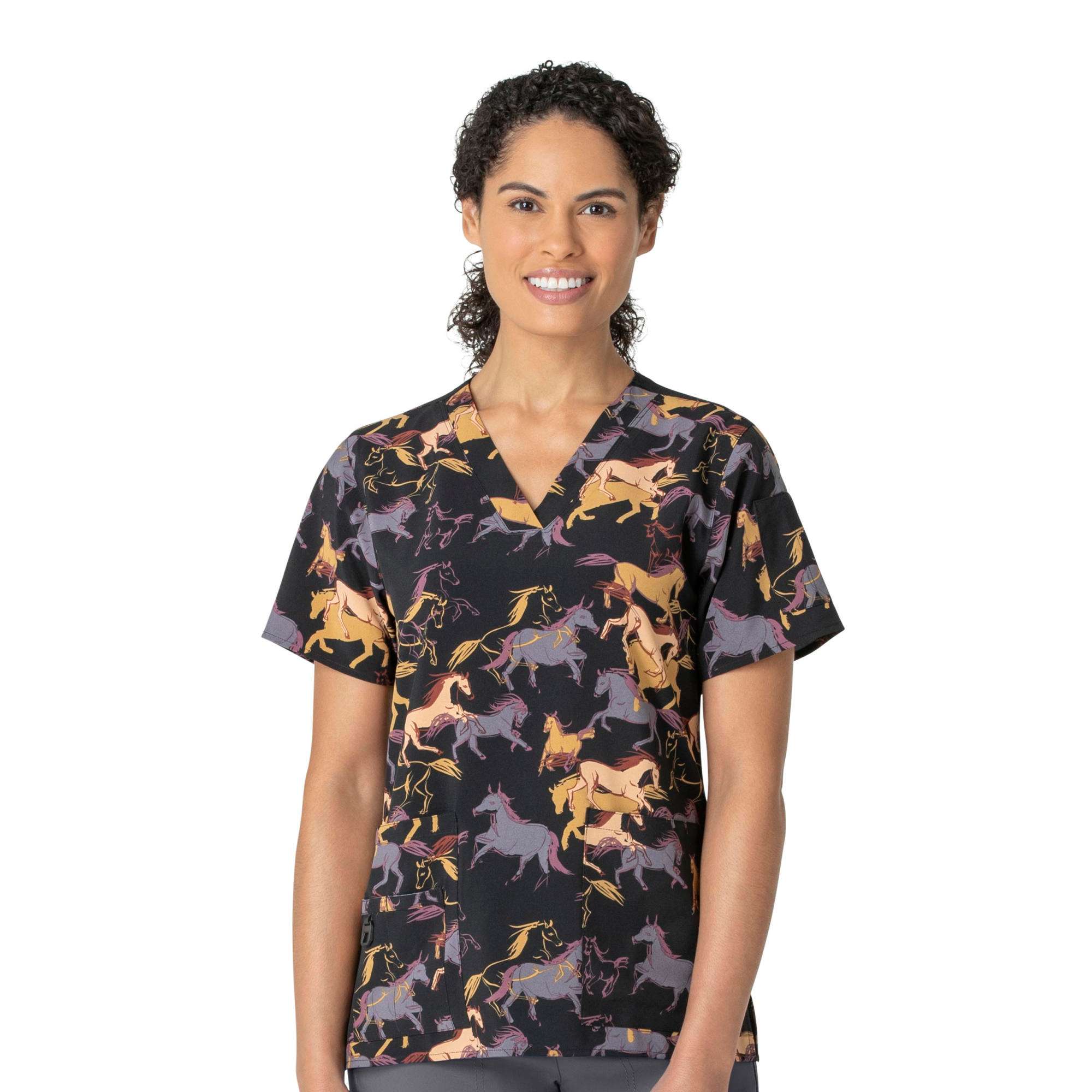 Additional thumbnail 1 of Women's Carhartt Force® Cross-Flex V-Neck Print Top