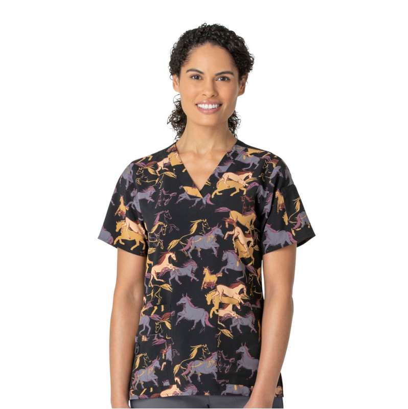 Carhartt  Black Women's Carhartt Force® Cross-Flex V-Neck Print Top